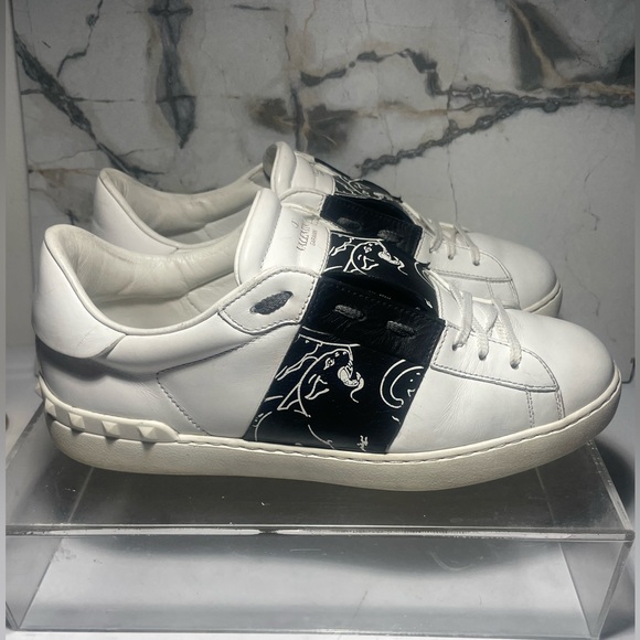 VALENTINO GARAVANI Mens rockstud low cut open laceless leather Snearkers - Picture 2 of 15